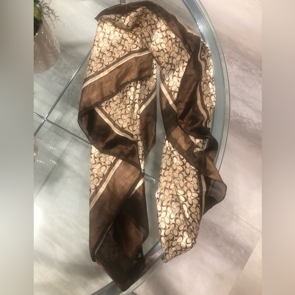 COACH Logo Satin-Like Scarf - Picture 3 of 7